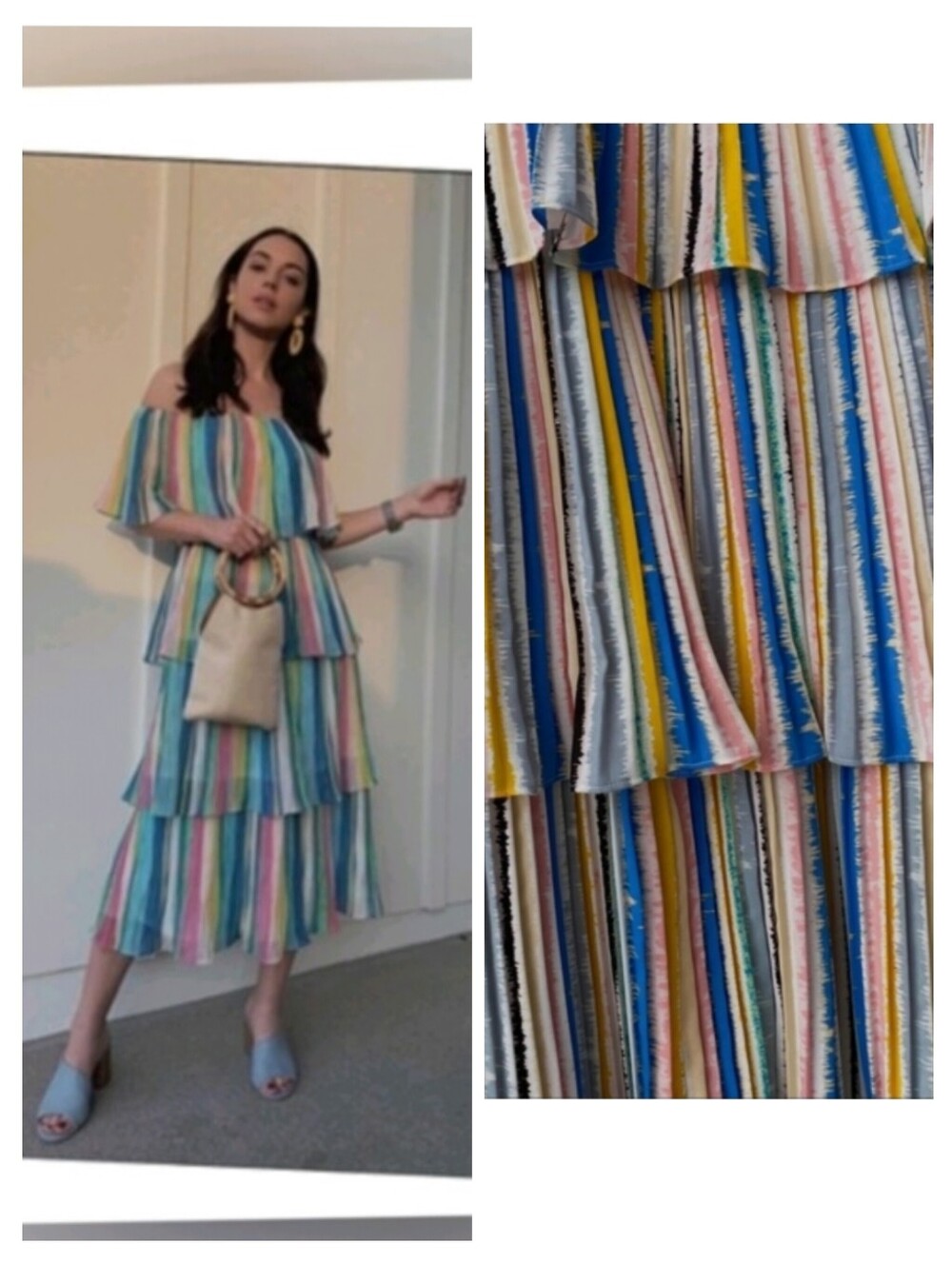 Dubai Striped Multicolor High Low Dress